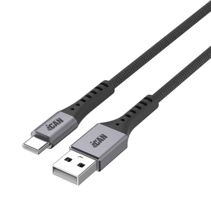 iCAN Câble USB 2.0 mâle Type-A vers mâle Type-C, 15W, 3 pieds
