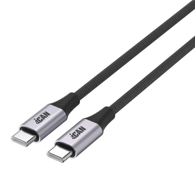 Câble iCAN USB 2.0 mâle Type-C vers mâle Type-C, 100W, 3 pieds