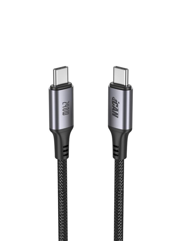 iCAN USB 2.0 Type-C Male to Type-C Male Cable, 240W, 10ft