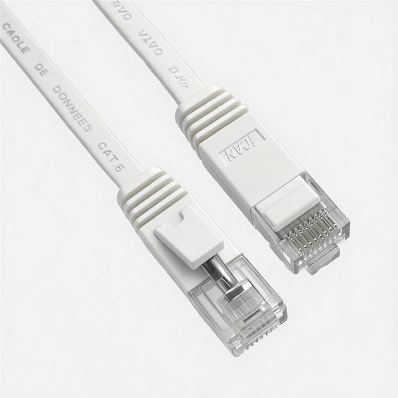 iCAN CAT6 Flat Gigabit Ethernet Cable, 1000Mbps, 32AWG, 45FT, White