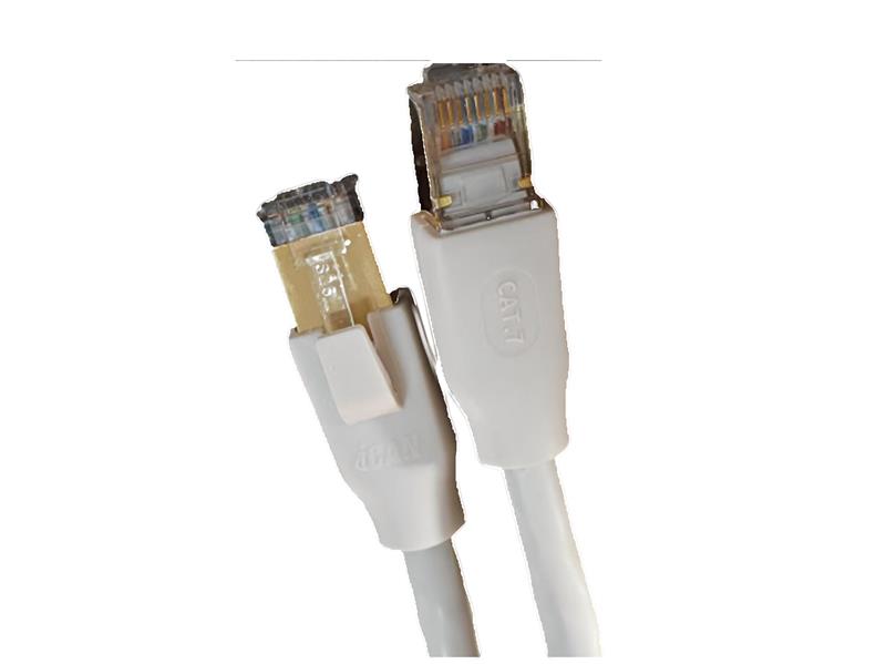 iCAN CAT7 Shielded Flat Ethernet Cable, 10Gbps, STP, 75FT, White