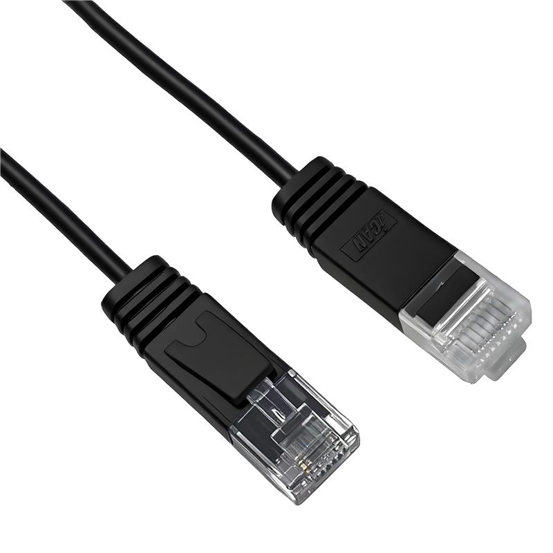 iCAN CAT6 Slim Ethernet Cable, 1000Mbps, Pure Bare Copper, 15FT, Black