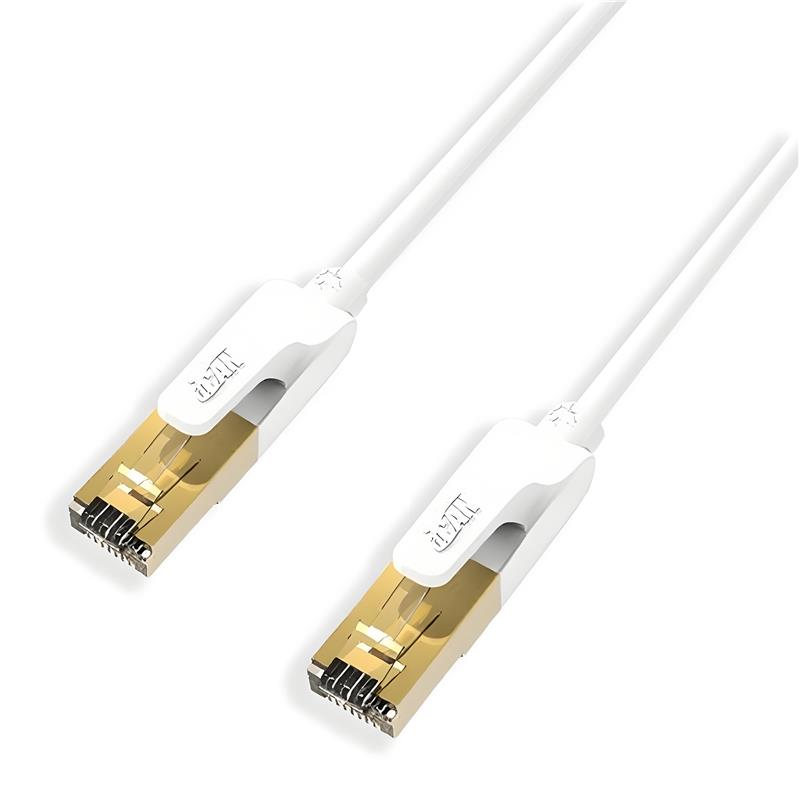 iCAN CAT8 Premium Ethernet Cable, S/FTP, 40Gbps 2000MHz,  15FT, White(Open Box)