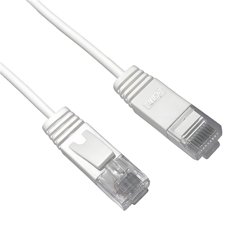 iCAN CAT6 Slim Ethernet Cable, 1000Mbps, Pure Bare Copper, 7FT, White