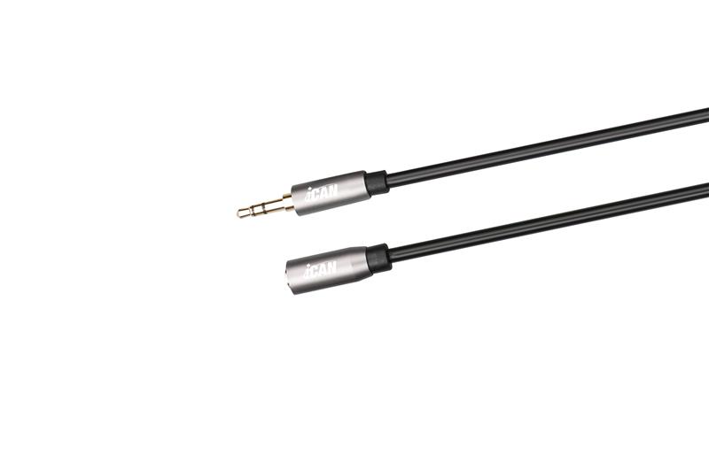 Câble d'extension audio stéréo iCAN 3,5 mm, coque en aluminium, 6 pieds