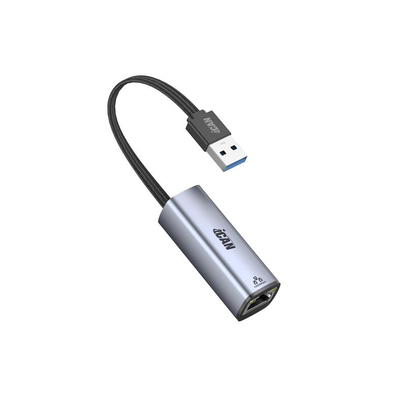 Adaptateur iCAN USB 3.0 Type-A Mâle vers RJ45 Femelle, 10/100/1000Mbps