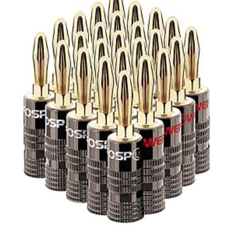 iCAN Speaker Banana Plugs,Gold Plated, 4pcs