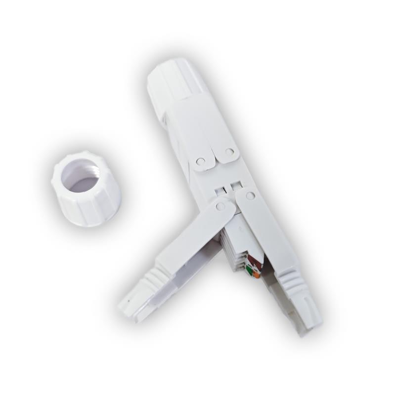 iCAN Cat6A Coupler, Tool-Free Ethernet Coupler, Support PoE, 1000 Mbps, 500 MHz, White