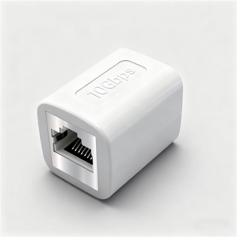 iCAN Cat6A Coupler, Tool-Free Ethernet Coupler, Support PoE, 1000 Mbps, 500 MHz, White