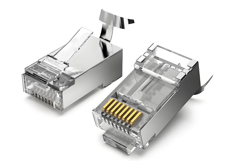 CAT7 Connector with Nickel-Plated Shielded