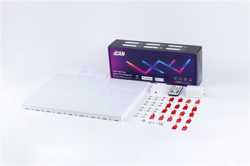 iCAN RGB+IC LED Wall Lights, Music Sync, Works with Alexa and Google Assistant, Ideal for Gaming and Home Decor, 9 PCS.Member Price:$49.88$59.88