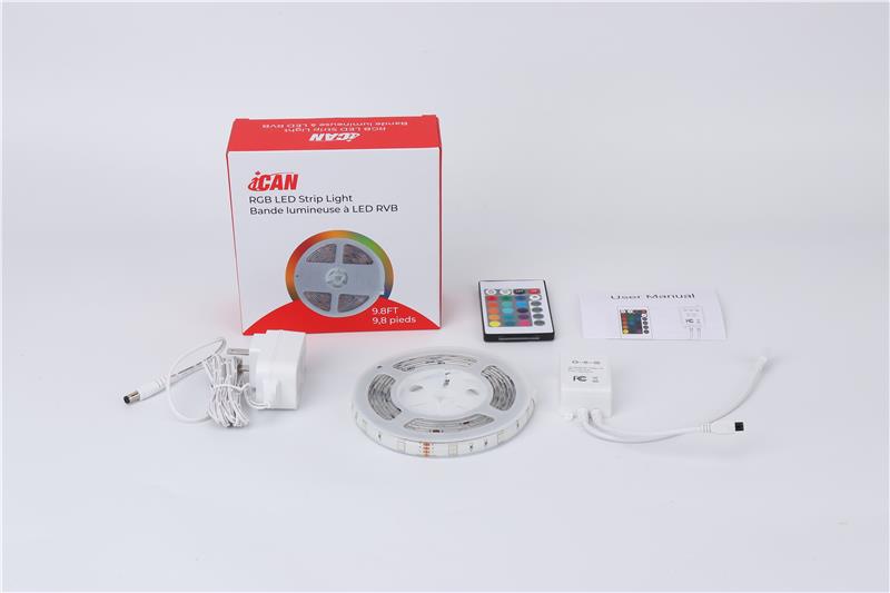 Bandes lumineuses LED iCAN RGB 16,4 pieds, pour la décoration de la salle de fête à la maison.