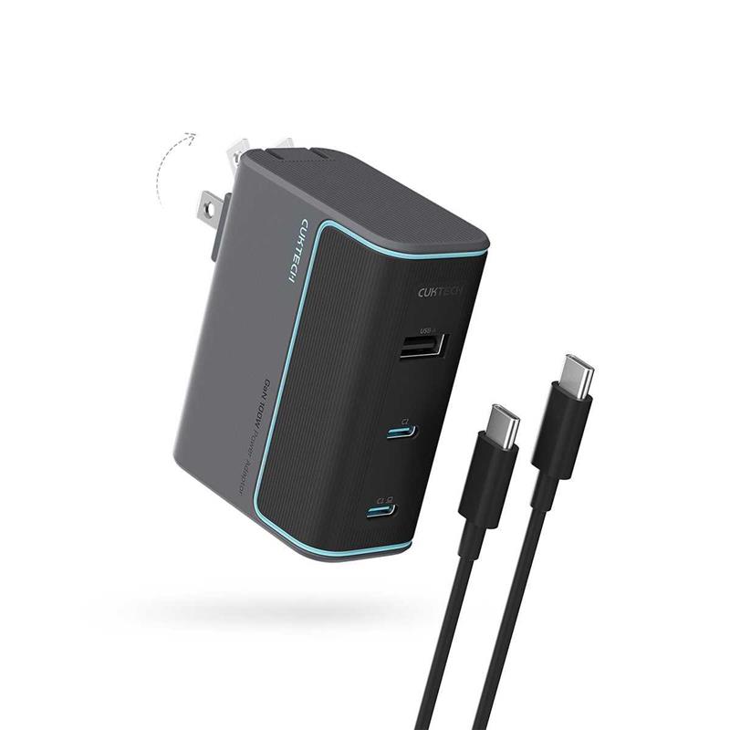 CUKTECH 100W 3-Port GaN Wall Charger with 5 Ft 240W Cable