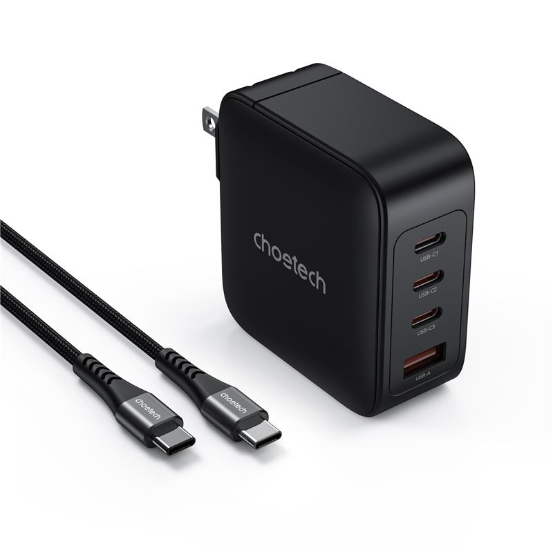 Choetech 140W 4-Port GaN PD Charger with 3.3ft 240W USB-C Cable