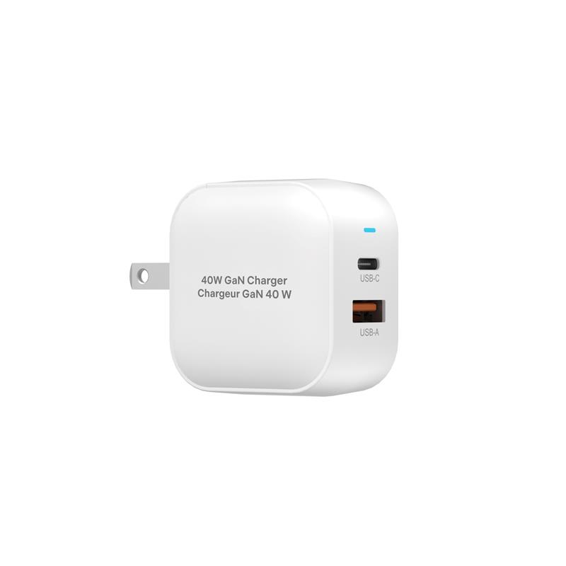 iCAN 40W Dual Ports Fast Wall Charger with USB-A and USB-C