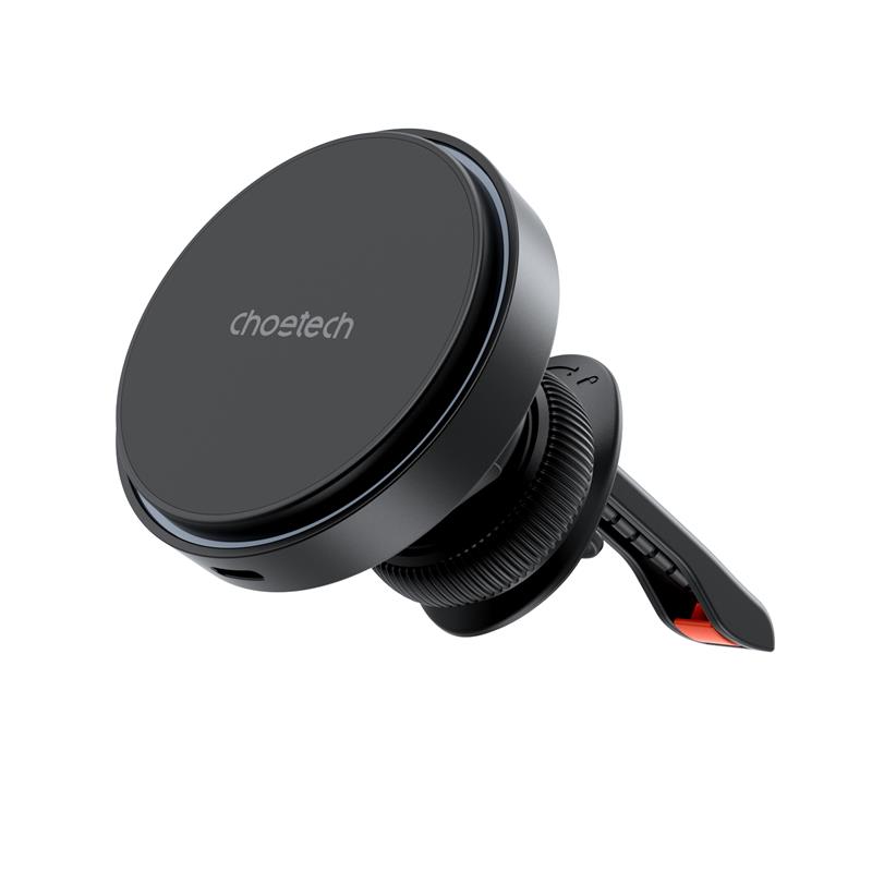 Choetech 15W Magnetic Car Charger Holder with Ambient Light, Black(Open Box)