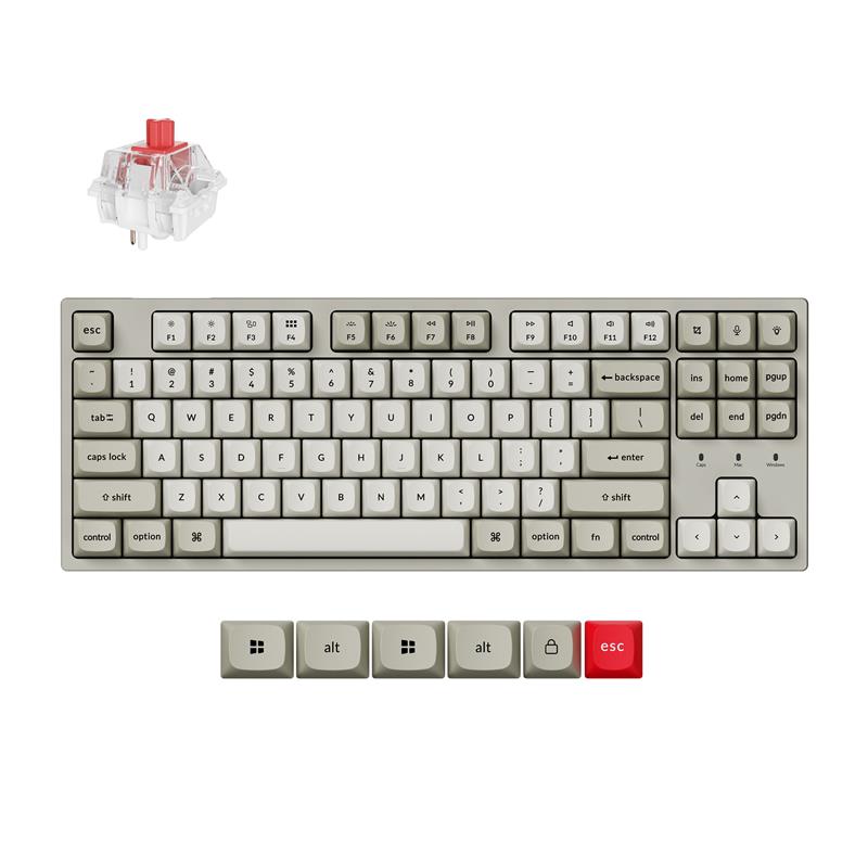 Keychron C1 Pro 8K TKL (80%) Gaming Keyboard, White - Canada