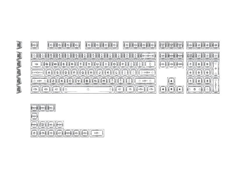 GAOXD Magic Finger PC Silk Screen ASA Profile Keycaps