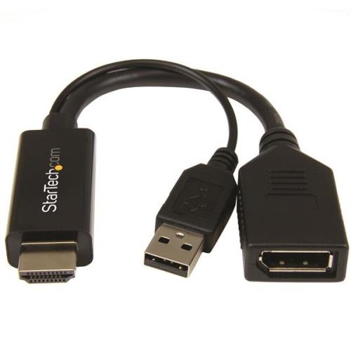 Convertisseur HDMI vers DisplayPort STARTECH avec alimentation USB 4K (HD2DP)(Open Box)