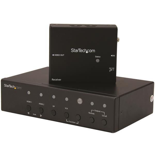 Extenseur HDBaseT à entrées multiples StarTech avec commutateur intégré - DisplayPort, VGA et HDMI sur CAT5 ou CAT6 - Jusqu^...