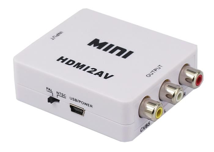 iCAN HDMI to 3RCA CVBS AV Composite Video Audio Converter, White