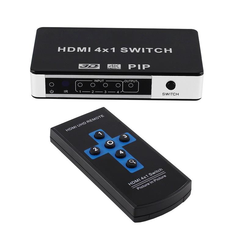 iCAN HDMI v1.4 4K 4 Port Switch with Remote, with PIP