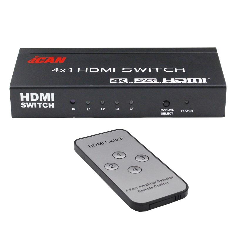 Commutateur HDMI 4x1 iCAN, 4K à 30 Hz