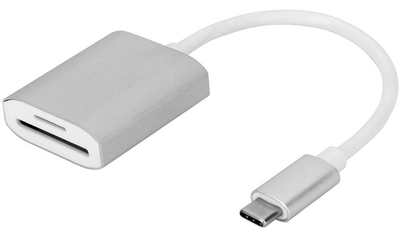 Adaptateur iCAN USB C vers lecteur de carte SD/MicroSD, gris