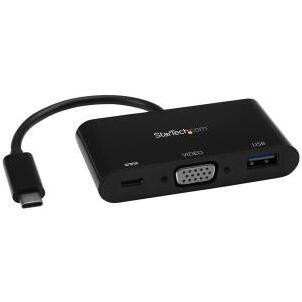 StarTech - Adaptateur multifonction USB-C vers VGA avec alimentation et port USB-A - USB Type-C vers VGA - Adaptateur de tra...