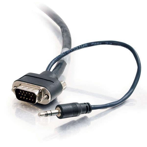 Cables to Go - Câble audio/vidéo VGA + 3,5 mm avec connecteurs à profil arrondis mâle/mâle | PLENUM CMP-RATED (40176)