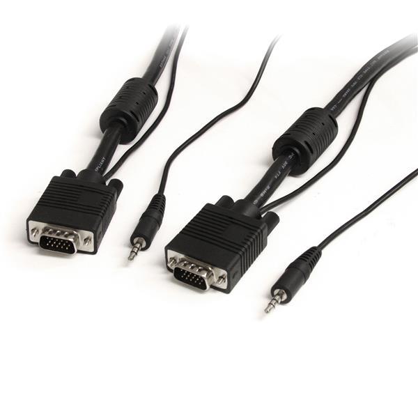 Câble StarTech Coaxial VGA de haute résolution pour moniteur avec audio HD15 M/M - 15 pieds (MXTHQMM15A)
