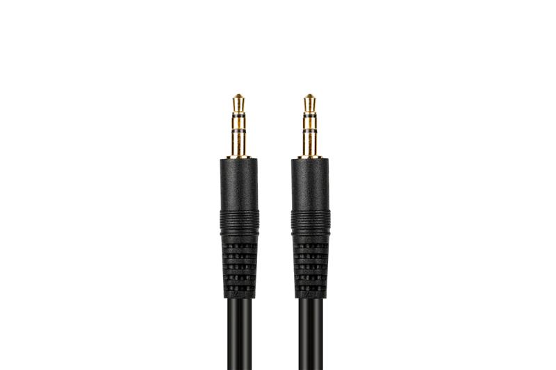 iCAN 3.5mm Stereo Audio Cable, Shielded, M/M, 25 FT, Black