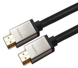 Câble iCAN Premium HDMI 2.0, HDR, 18Gps, Nylon Tressé, M/M, 5M, Noir