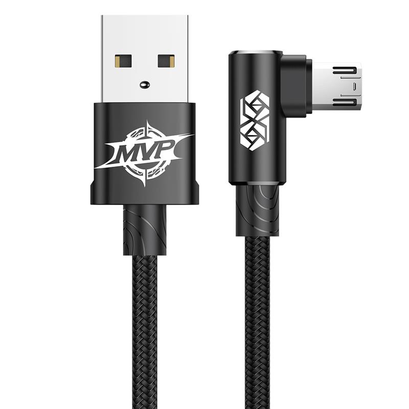 BASEUS MVP 90° Angle Micro USB Cable,1.5A, 2M, Black