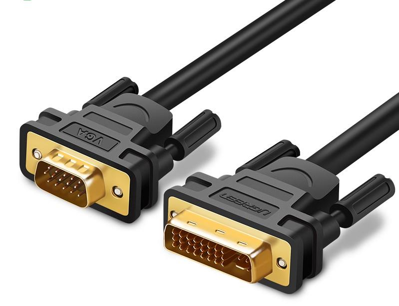 UGREEN DV102 Câble DVI mâle vers VGA mâle, 1,5 m, noir(Open Box)