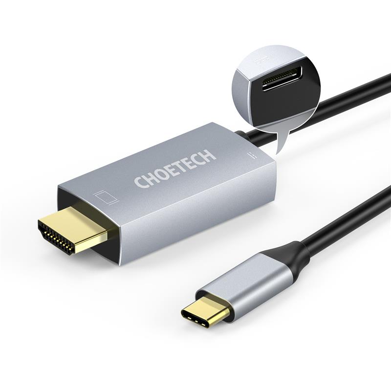 Choetech - Câble type-C vers HDMI + port de charge 1,8 m