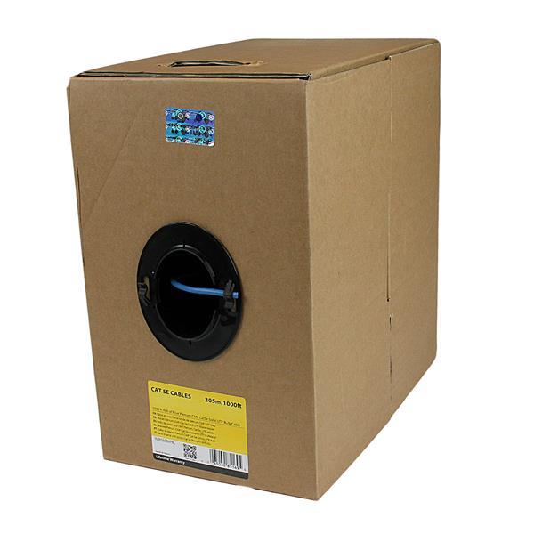 âble Ethernet en vrac Startech Cat 5e - 1000 pi - Solide - Plénum CMP - Bleu (WIR5ECMPBL