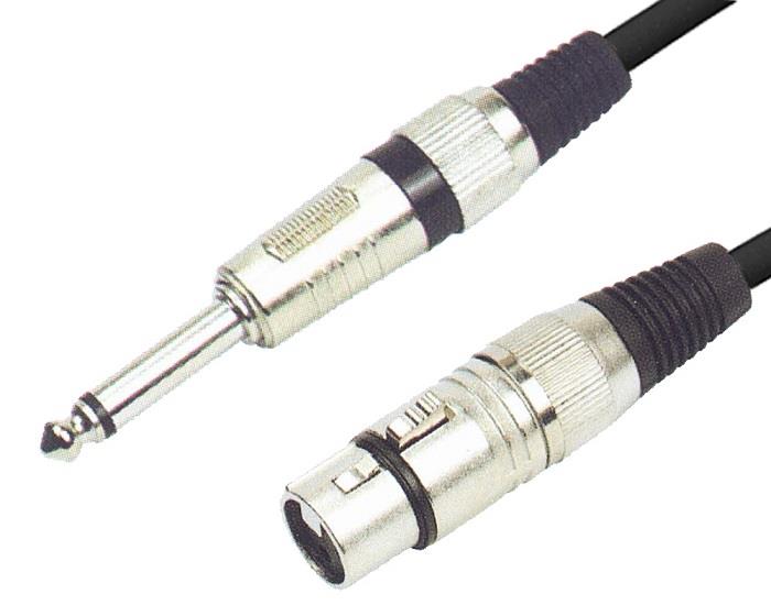 iCAN XLR Female to 6.35mm (1/4 Inch) TS Mono Microphone Cable - 10 ft