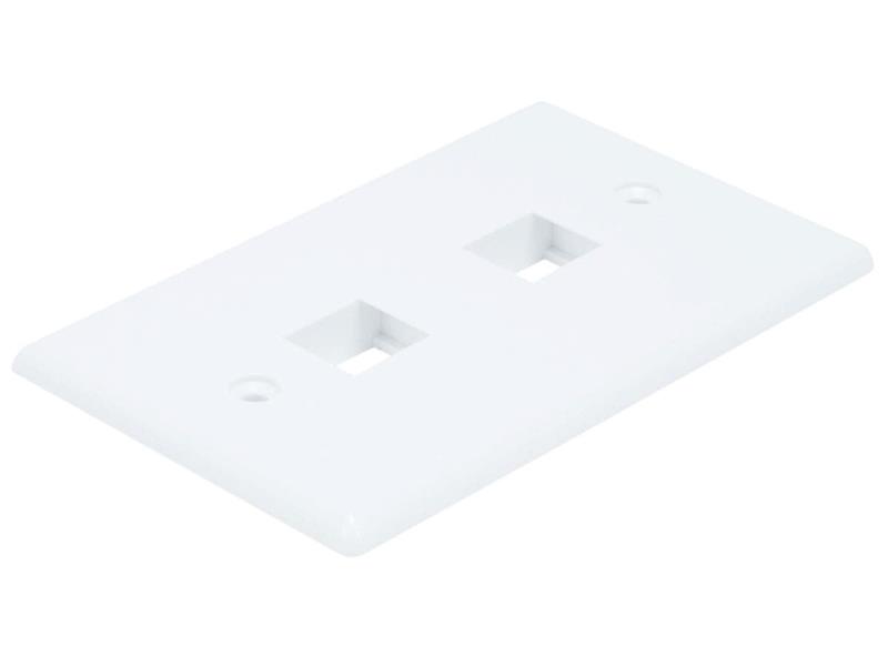 Plaque murale Monoprice pour Keystone, 2 trous - Blanc