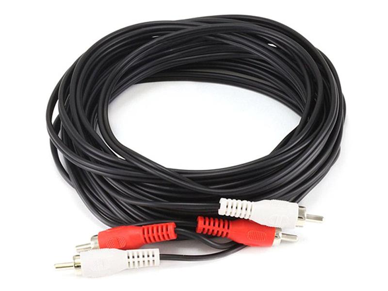 Monoprice 25ft 2 RCA Plug / 2 RCA Plug M / M Cable - Noir