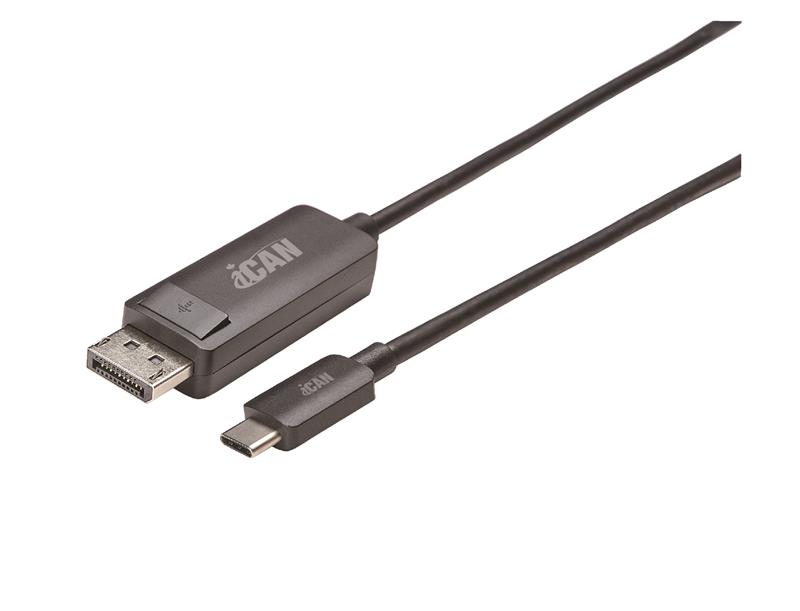 iCAN USB Type-C to DisplayPort cable ,Supporting 8K 30Hz, M/M, 6FT, Black