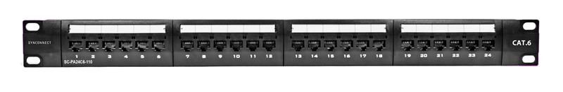 SYNCONNECT Panneau de brassage Cat6 24 ports style 110 (SC-PA24C6-110)