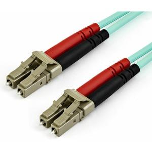 StarTech.com 10m OM4 LC to LC Multimode Duplex Fiber Optic Patch Cable- Aqua - 50/125 - Fiber Optic Cable - 40/100Gb - LSZH ...