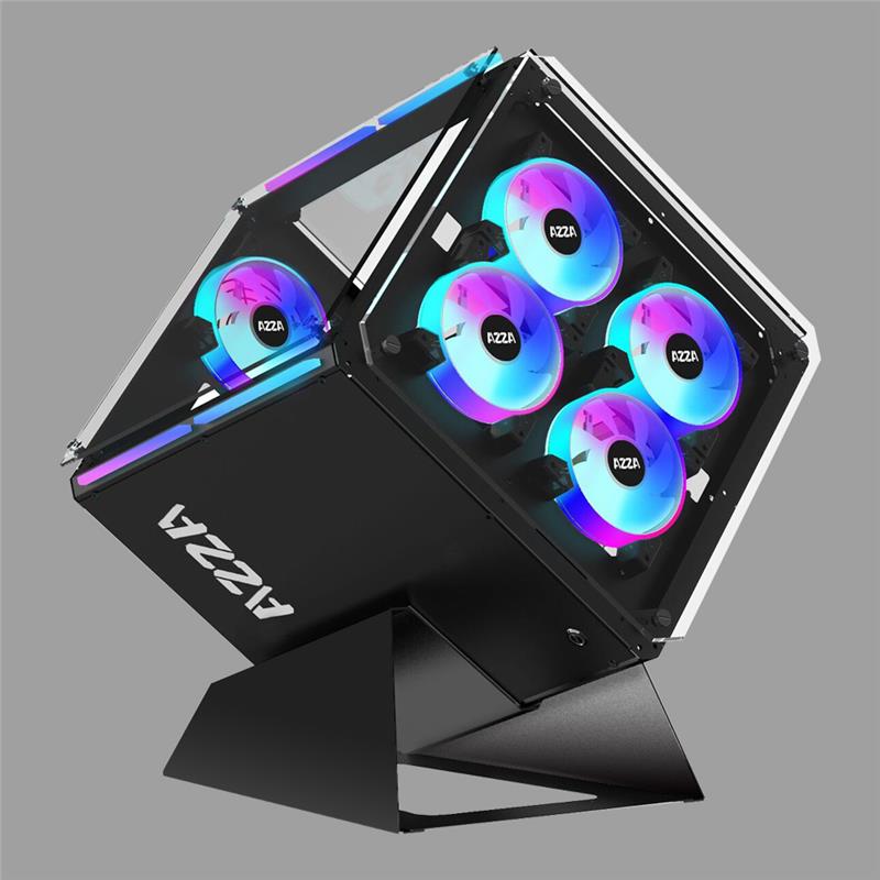 AZZA CUBE 802 ATX Gaming Computer Case, 3 Sides Tempered Glass Windows