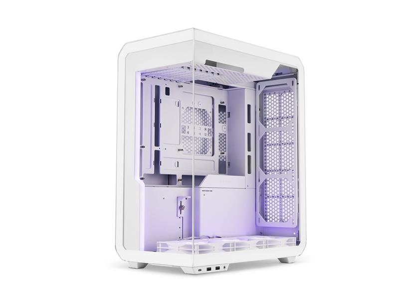 SSUPD Xhuttle White ATX Mid Tower Gaming Case, Dual Chamber, Tempered