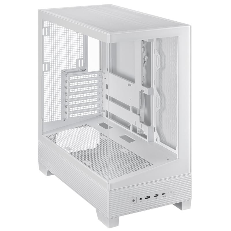 ASUS A31 ATX Mid-Tower Gaming Case, Dual-sided tempered glass, White