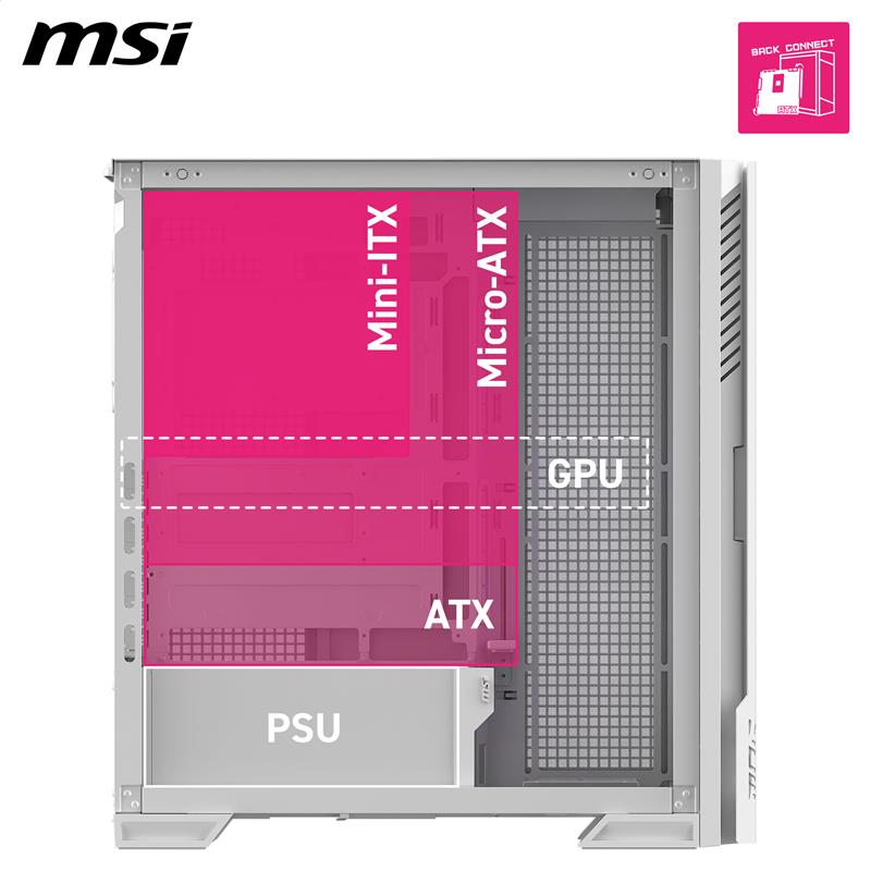 MSI MPG VELOX 300R AIRFLOW PZ WHITE Mid-Tower Case - Canada