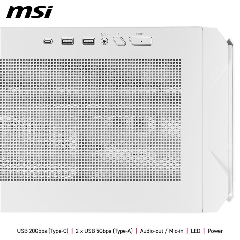 MSI MPG VELOX 300R AIRFLOW PZ WHITE Mid-Tower Case - Canada