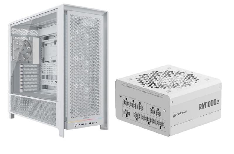 CORSAIR FRAME 5000D RS PC Case + RM1000e PSU, White