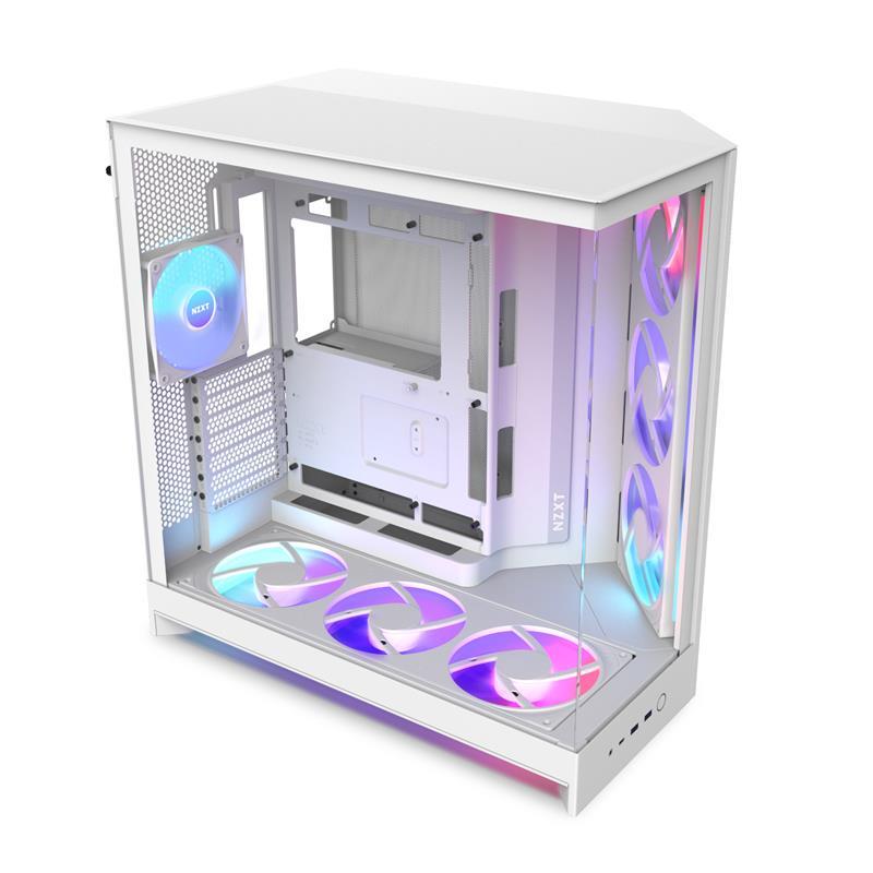 NZXT H9 Flow RGB+ Boîtier ATX moyen tour  à double chambre - Blanc